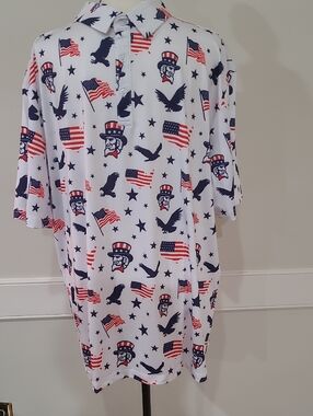 Men's Polo Patriotic Golf Shirt - Size XXL